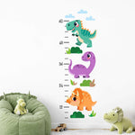 Cute Dinosaur Growth Chart Decal. Chubby dinosaurs in multiple colors.