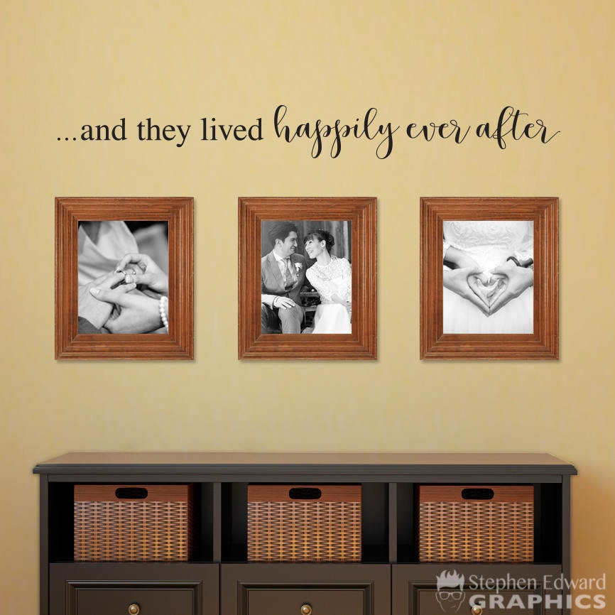 and they lived happily every after decal. Couple Wall Art Decor.