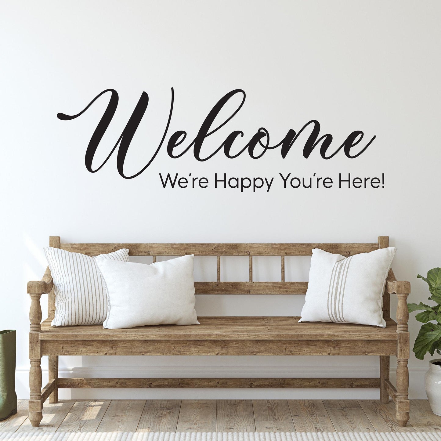 Welcome We&#39;re Happy You&#39;re Here Decal. Entryway Decal. Home Decor.