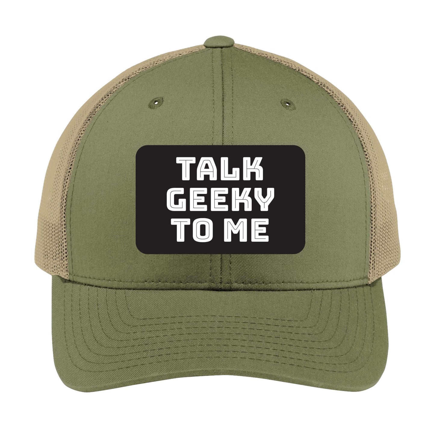 Talk Geeky to Me | Men's Trucker Cap | Mesh Hat | Nerd Hat | Sarcastic Hat | Unisex | Funny Hat