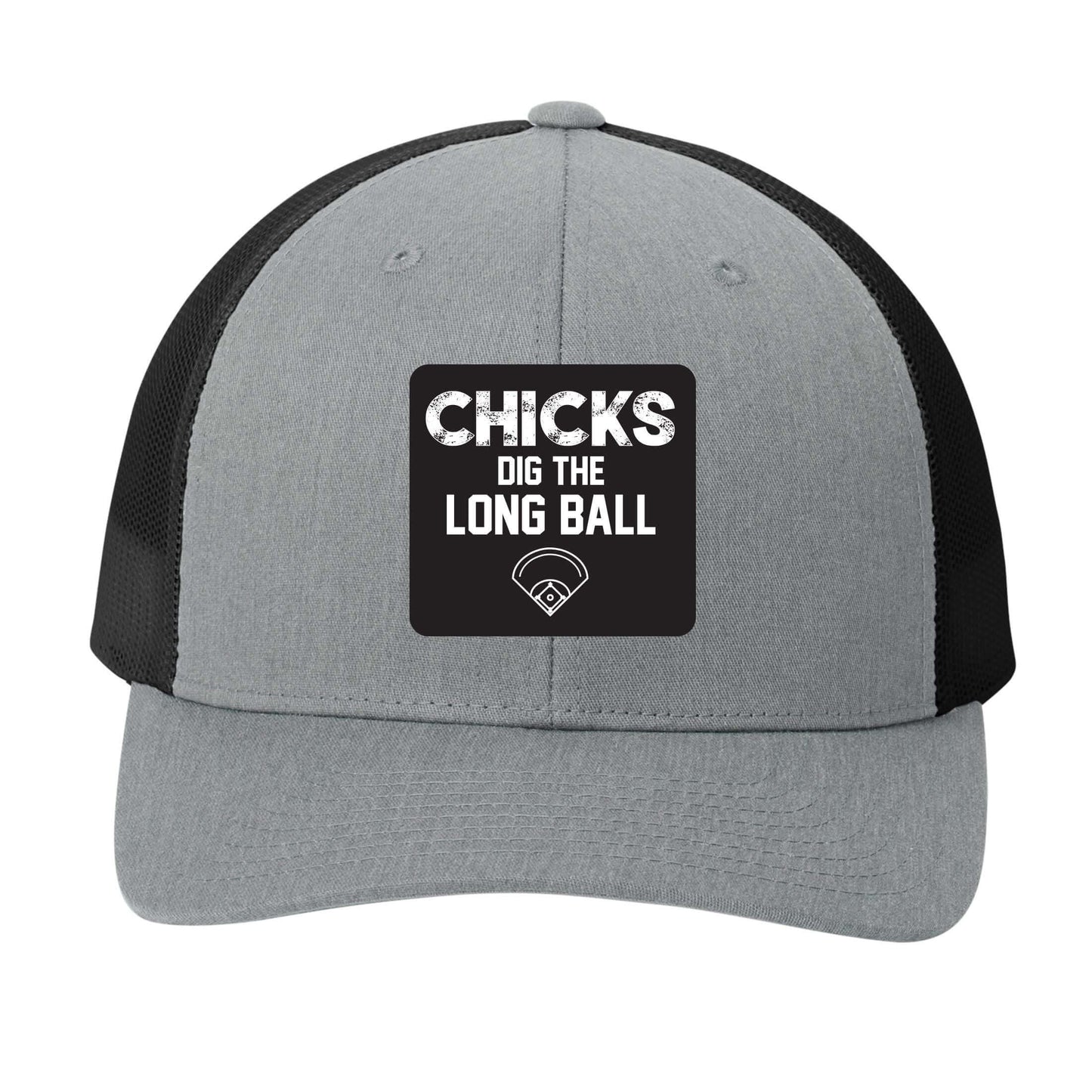 Chicks Dig the Long Ball | Men's Trucker Cap | Mesh Hat | Nerd Hat | Funny Baseball Hat | Unisex | Funny Hat