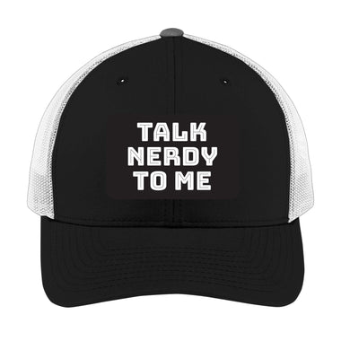 Talk Nerdy to Me | Men's Trucker Cap | Mesh Hat | Nerd Hat | Sarcastic Hat | Unisex | Funny Hat