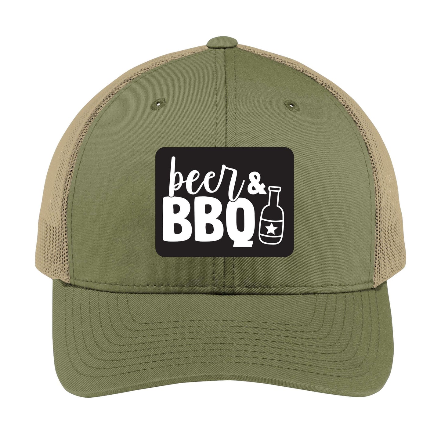 Beer & BBQ | Men's Trucker Cap | Mesh Hat | Nerd Hat | Drinking Hat | Unisex | Funny Hat