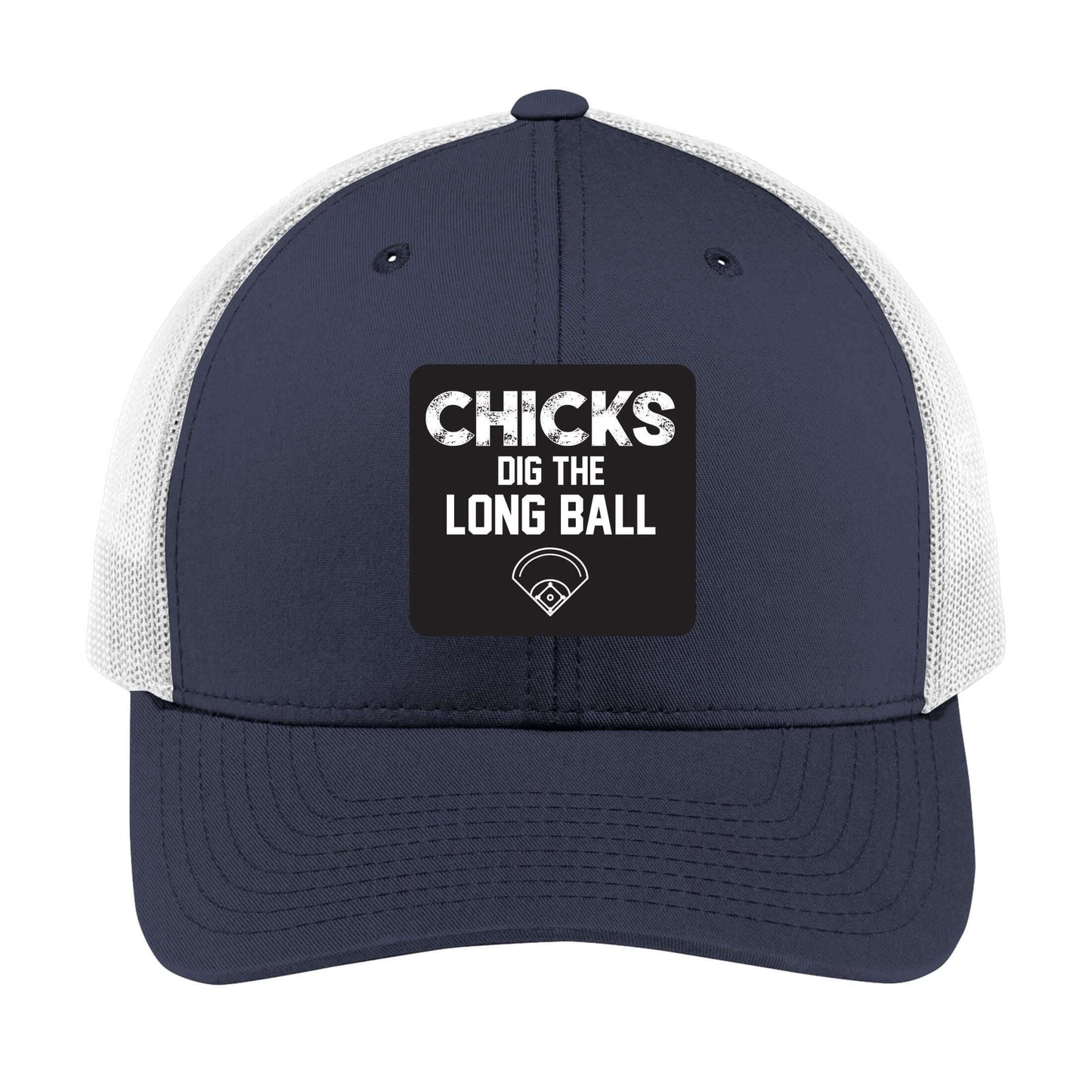 Chicks Dig the Long Ball | Men's Trucker Cap | Mesh Hat | Nerd Hat | Funny Baseball Hat | Unisex | Funny Hat