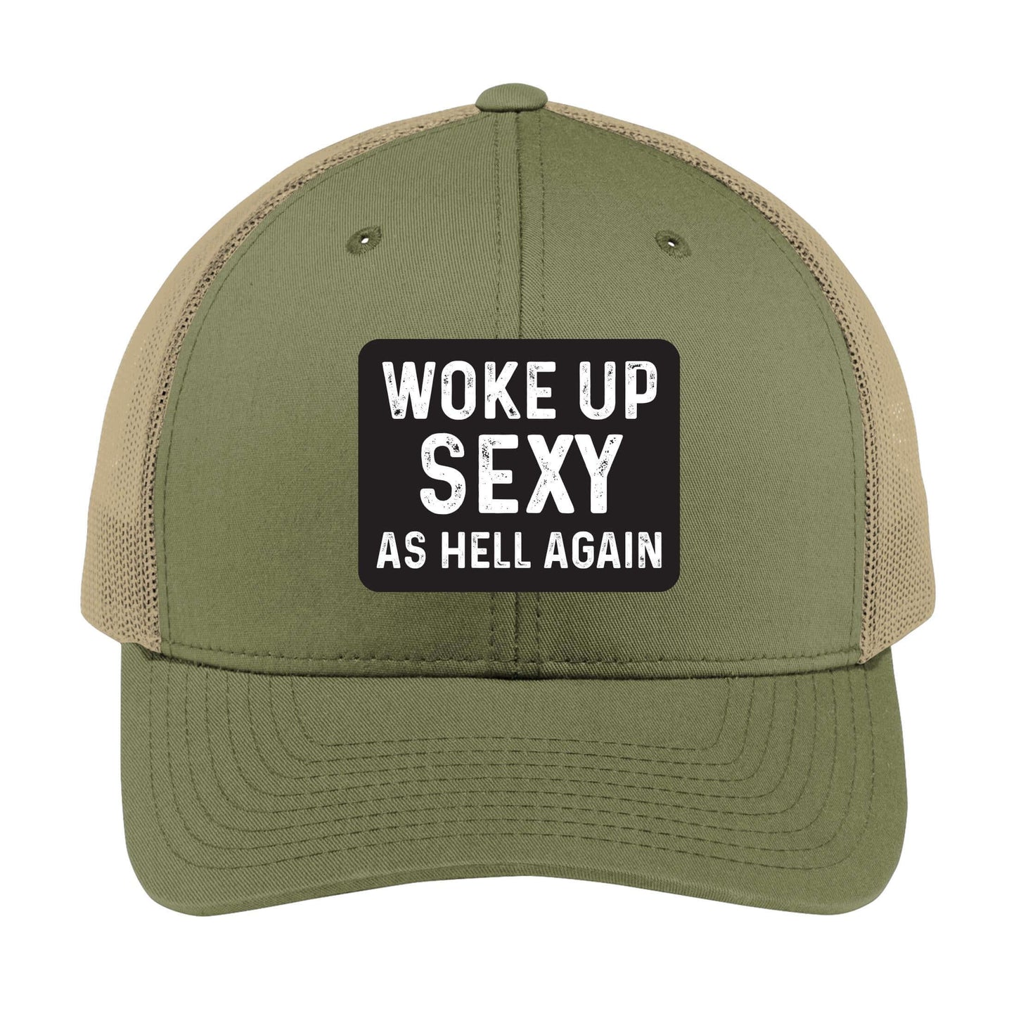 Woke Up Sexy as Hell Again | Men's Trucker Cap | Mesh Hat | Sarcastic Hat | Unisex | Funny Hat