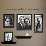 The Love of a Family is Life&#39;s Greatest Blessing Wall Decal. Family Wall Decor.