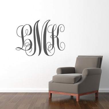 Monogram Wall Decal. Personalized Initials Decal. Monogram Decor.