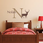 Buck Wall Decal Set. Personalized Wall Decor. Hunter Gift.