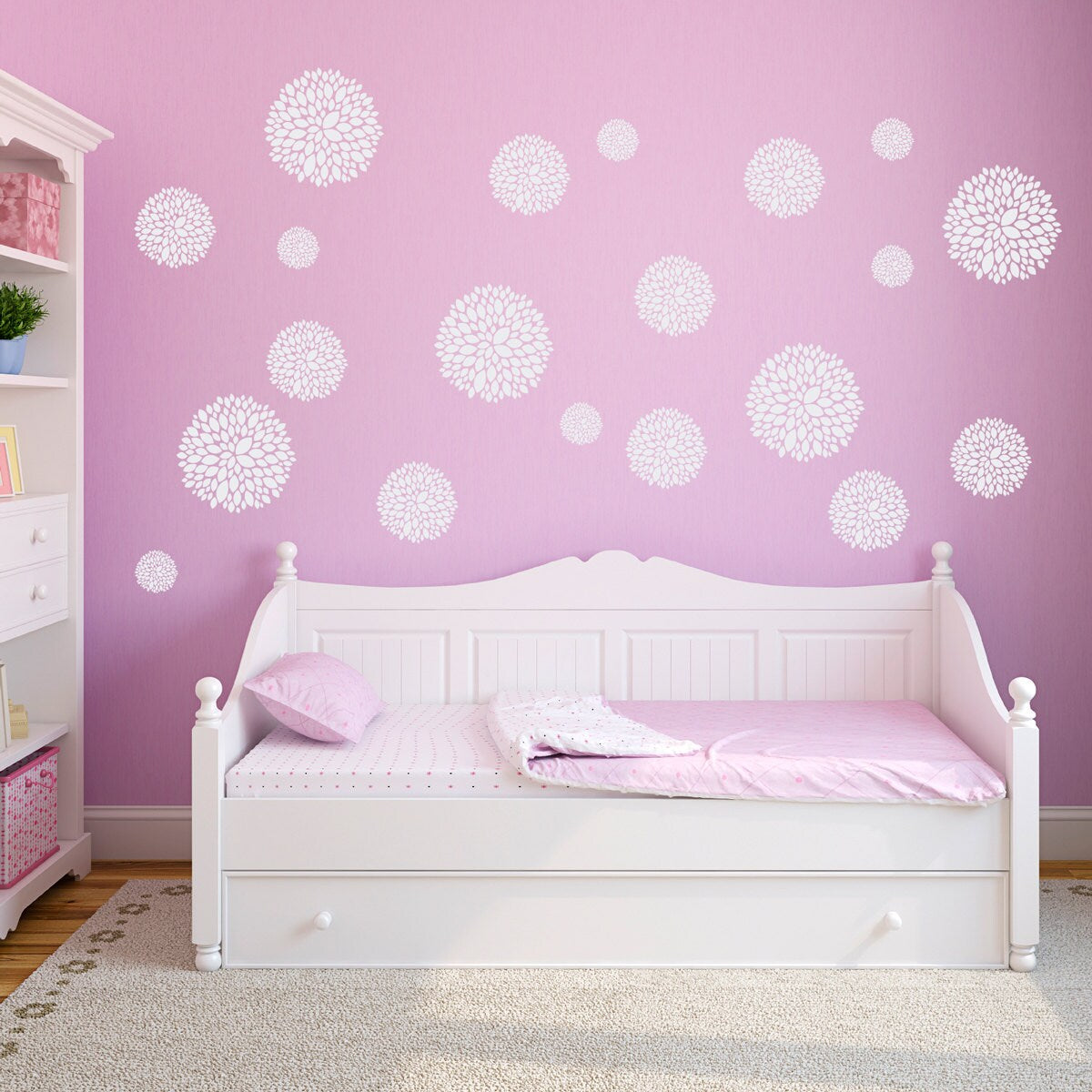 Chrysanthemum Flower Wall Decal set