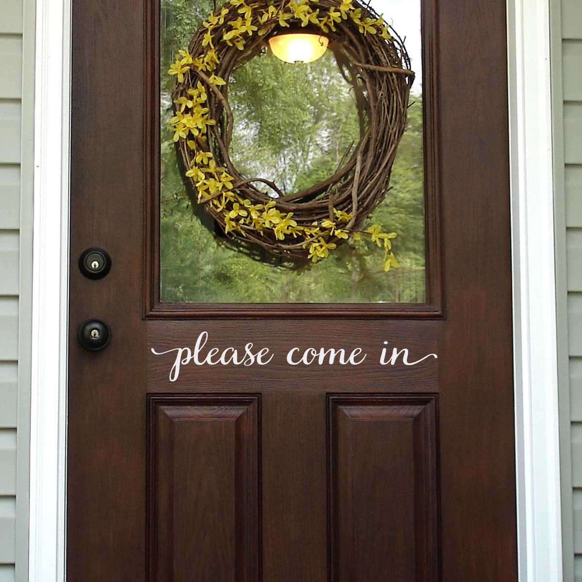 Please Come In Door Decal - Front Door Decal - Wall Decal