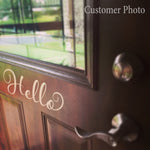 Hello Decal | Front Door Vinyl | Script Font Sticker | Front Door Welcome Decor