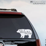 Wild & Free Car Decal - Bear SUV Sticker - Vehicle Decal - Animal