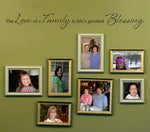 Love of a Family Wall Decal | Life's Greatest Blessing Vinyl | Picture Wall Decal | Large