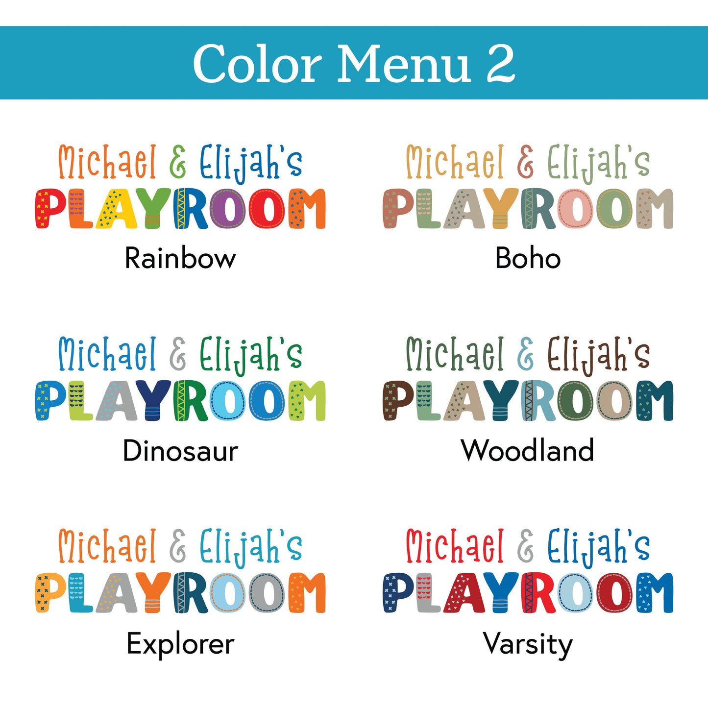 Personalized Playroom Wall Decal | Kids Room Vinyl | Multiple Colors