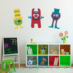 Monster Wall Decals Set of 3 Vinyl Wall Art - Children Wall Decals - Group 2