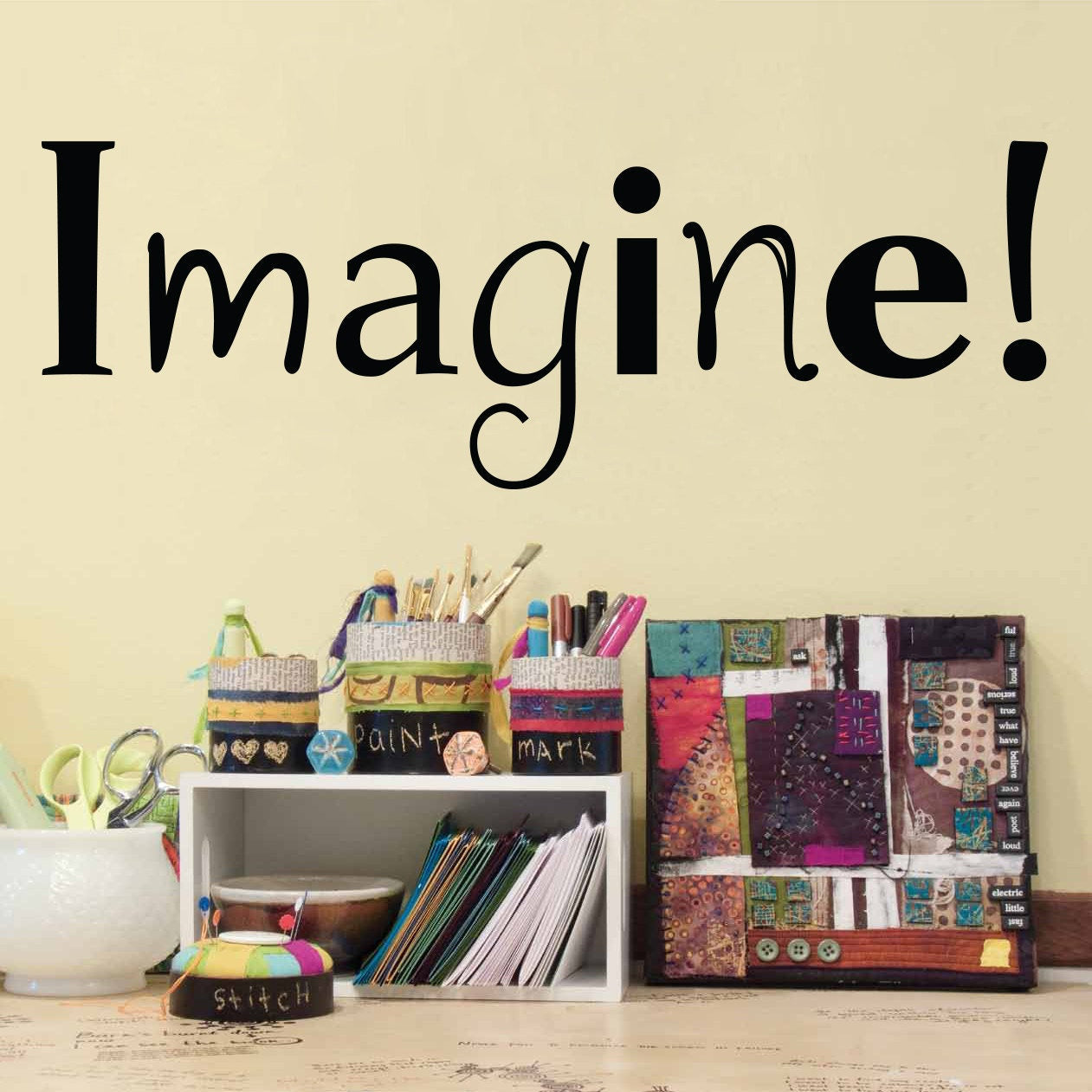 Imagine Wall Decal | Craft Room Vinyl | Art Studio Decor